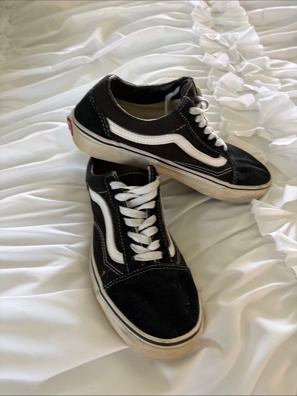 Vans Black and White Low-Top Skate Sneakers